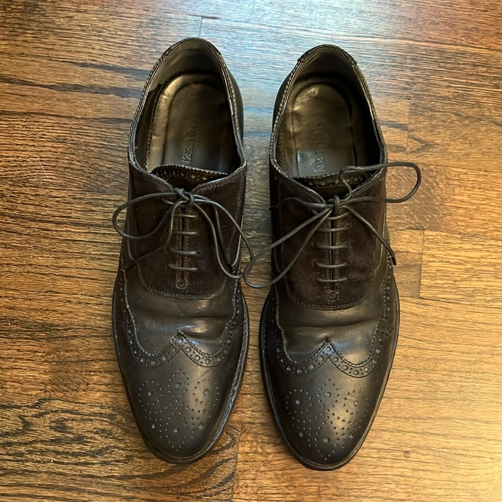 Alexander McQueen Black Wingtip Shoes size 10 or 43 EU